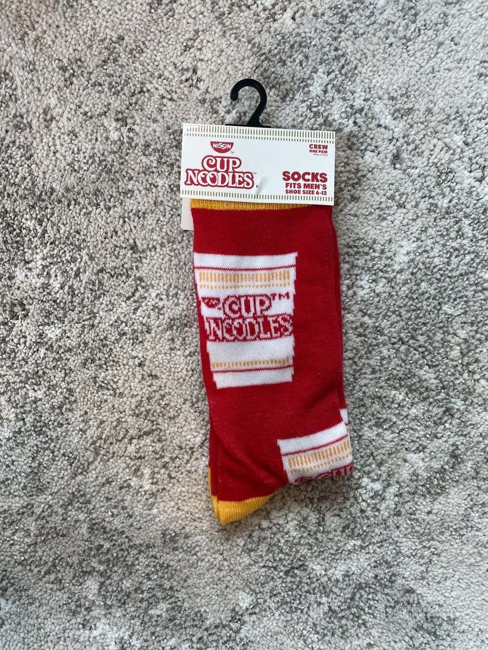 Nissin Cup Noodles Print Novelty Crew Socks - Men's Size 6-12 - D024